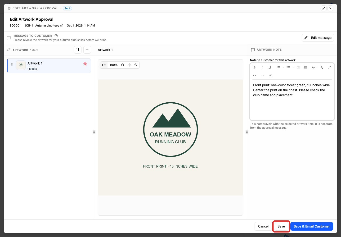 Save changes to the pending request