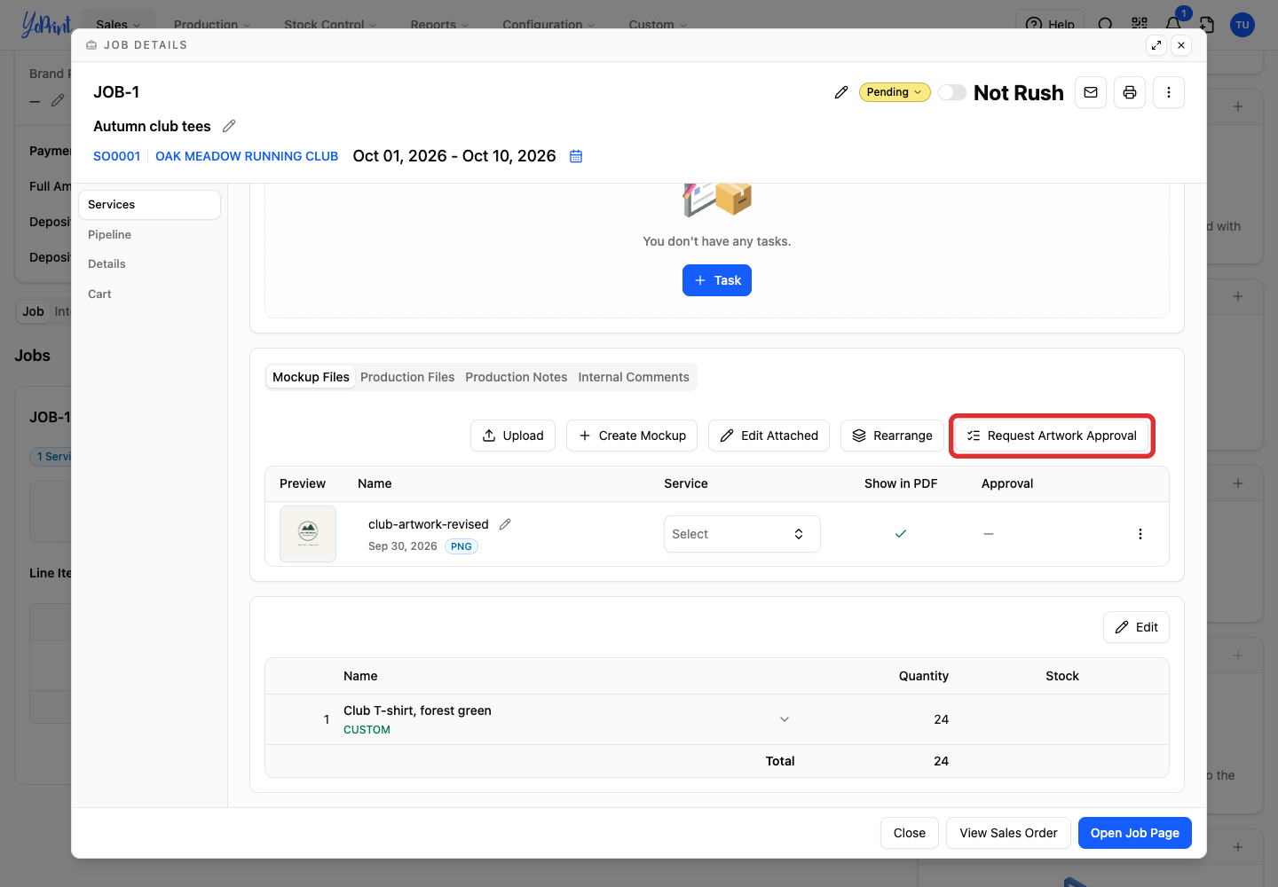 Request approval of the revised mockup