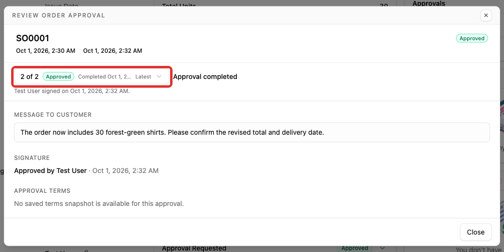 Open the request history
