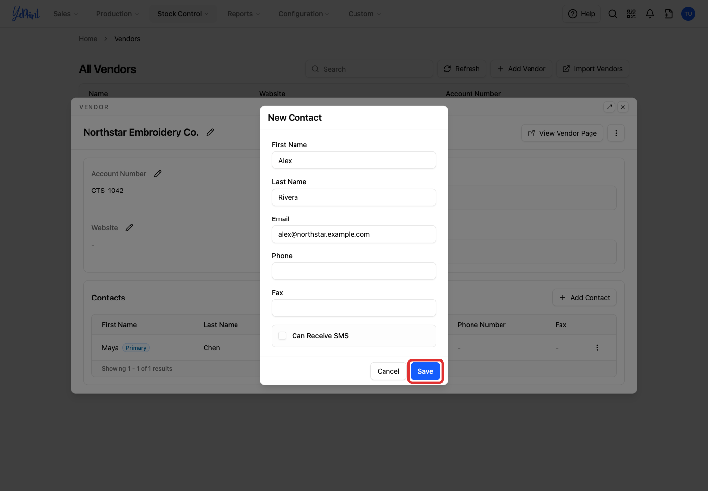 Save the additional contact