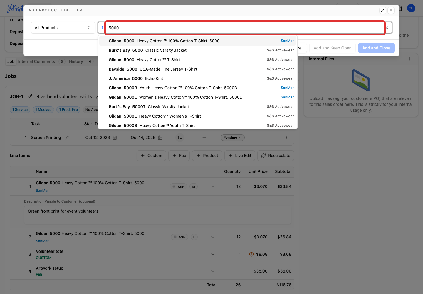 Search by style number or product name.