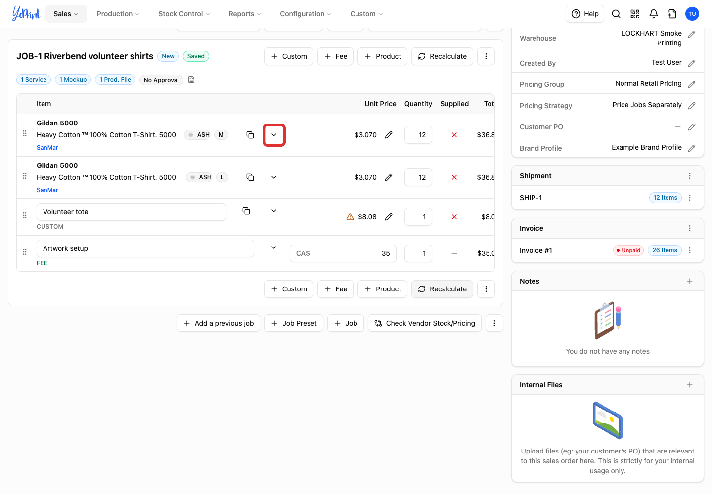 Expand the row to add a customer-facing description.