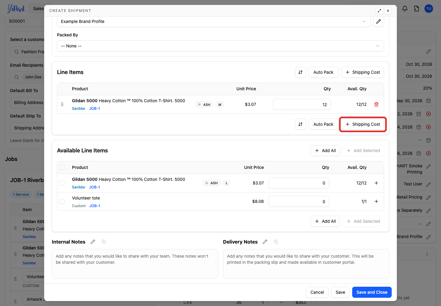 Click + Shipping Cost.