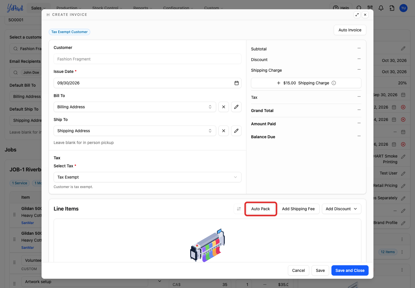 Click Auto Pack to bring the items across.