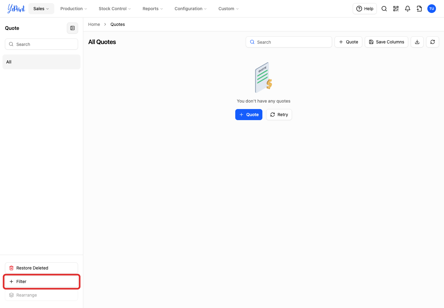 Click Filter in the list sidebar.