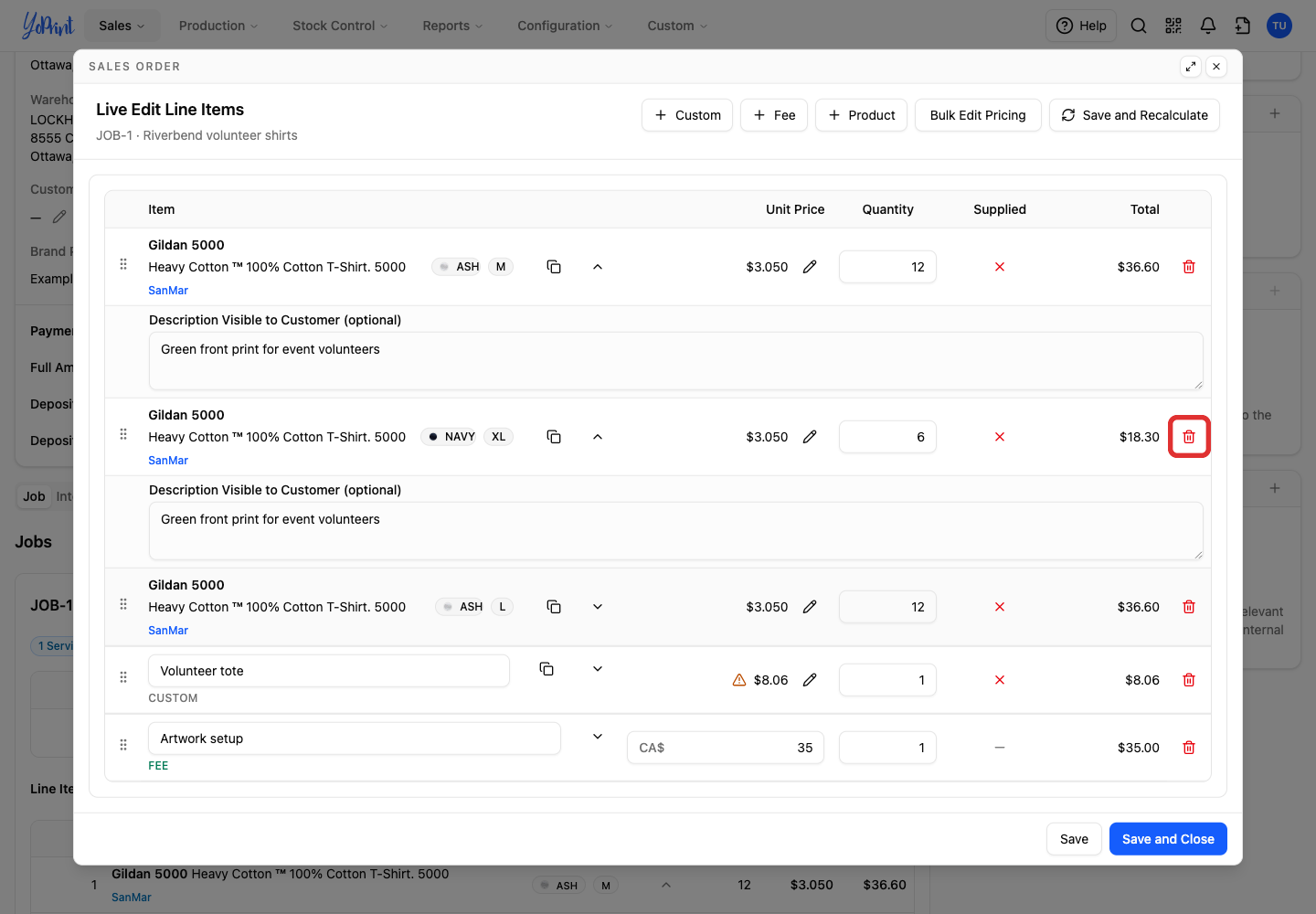 Remove a confirmed product copy
