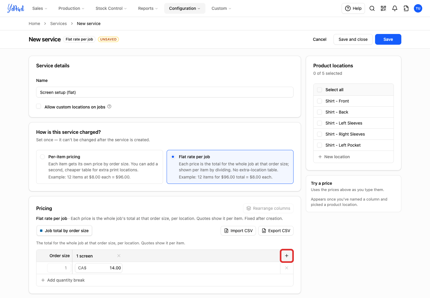 For another option, click Add column, the plus sign at the right of the table.