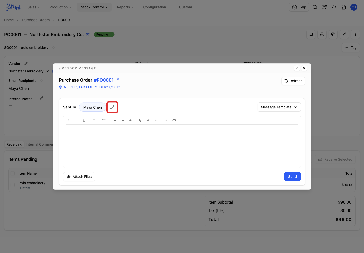 Edit message recipients