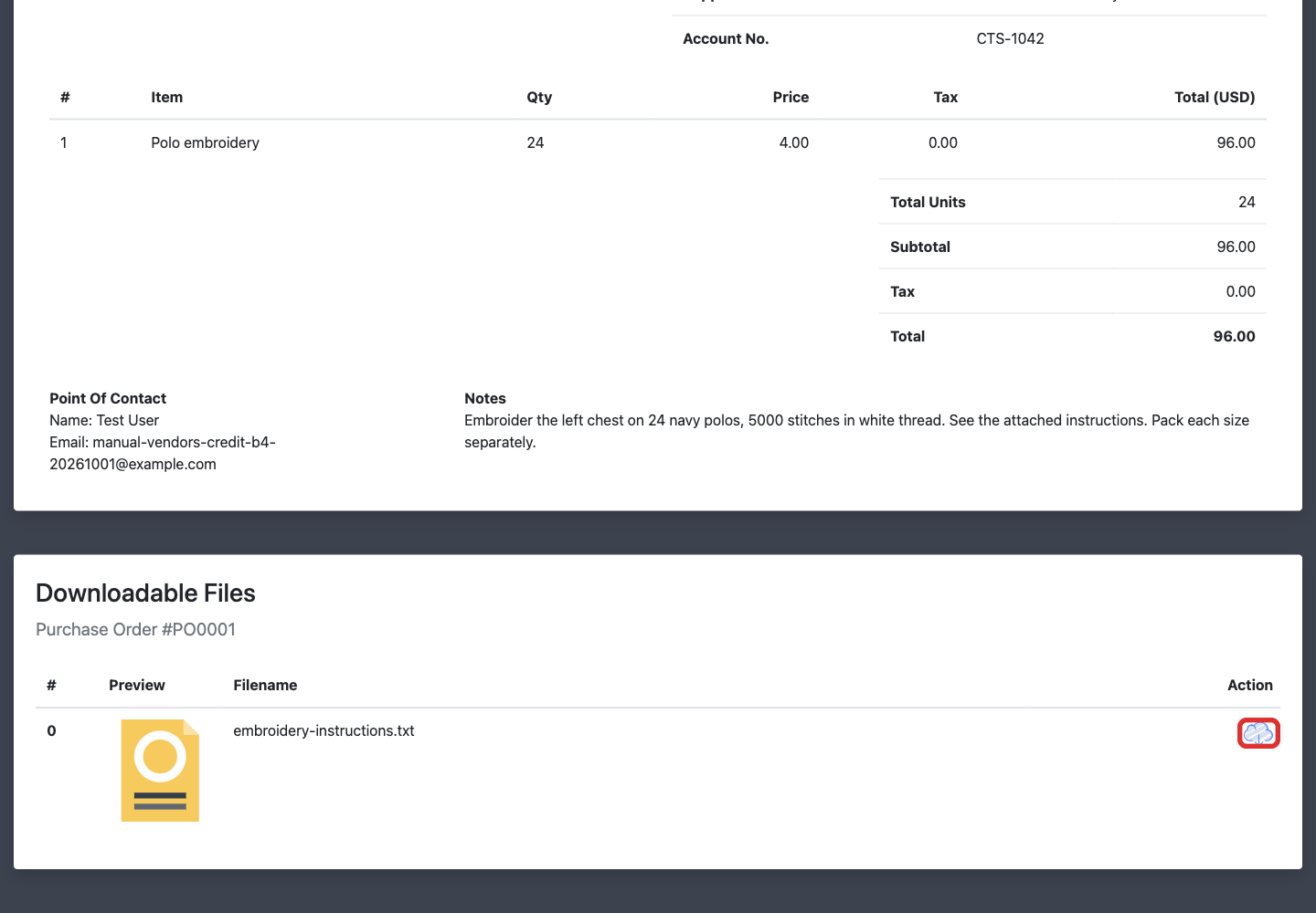 Download an attached instruction file