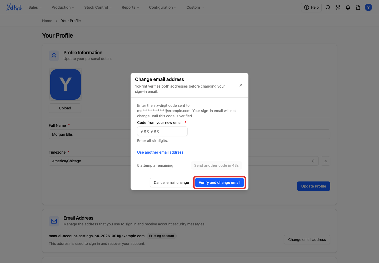 Confirm the email change
