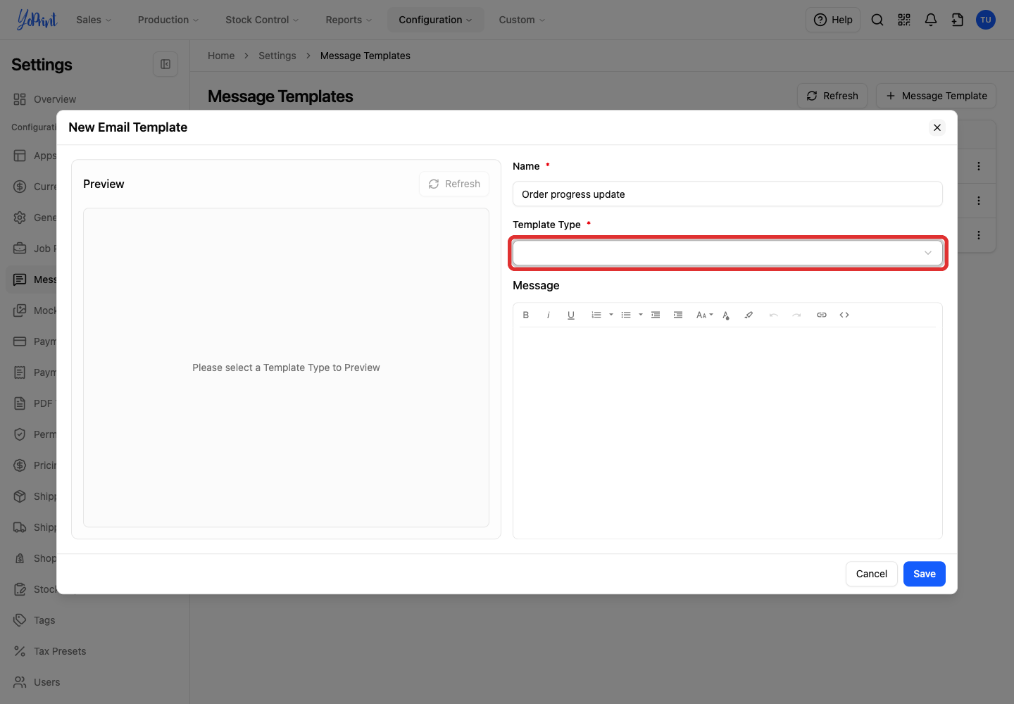 Open template types