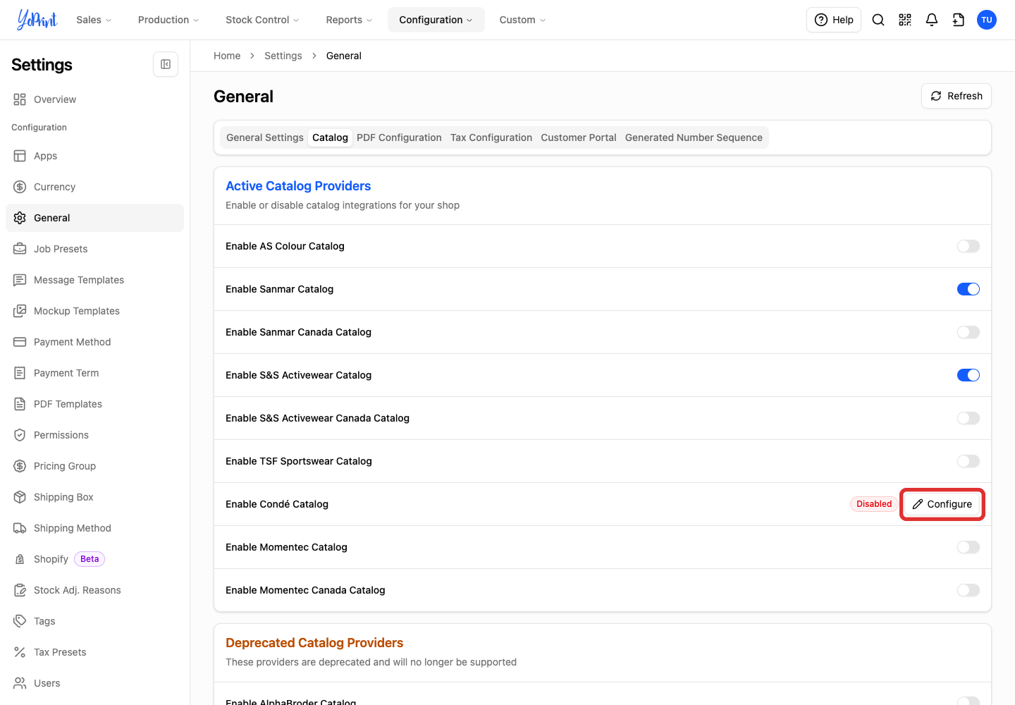 configure