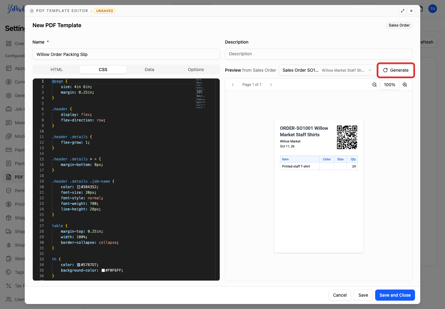 Generate the PDF preview