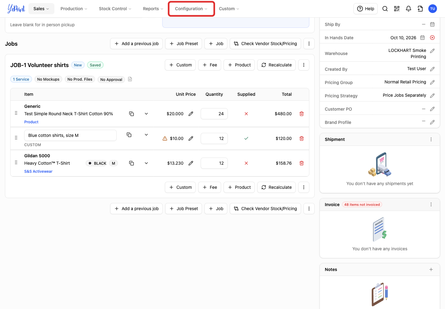 Configuration navigation button