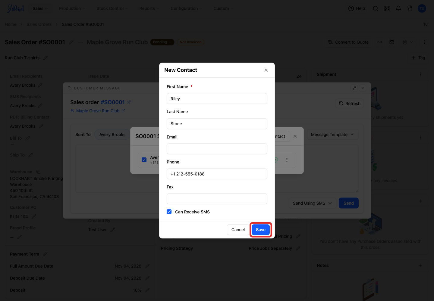 Save the new contact