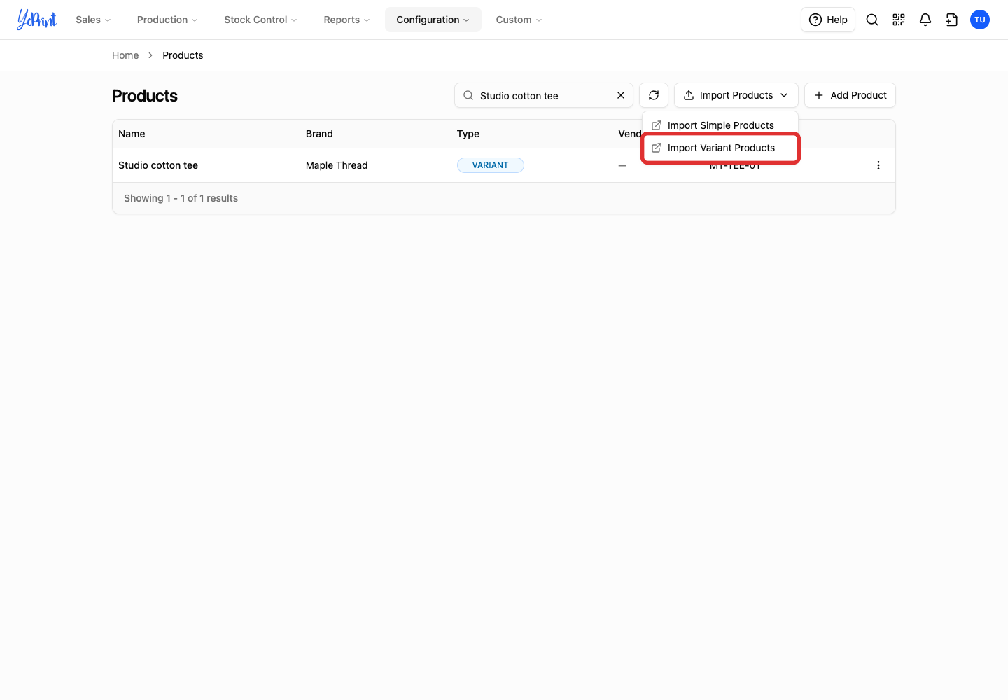 Choose the import type that matches your export