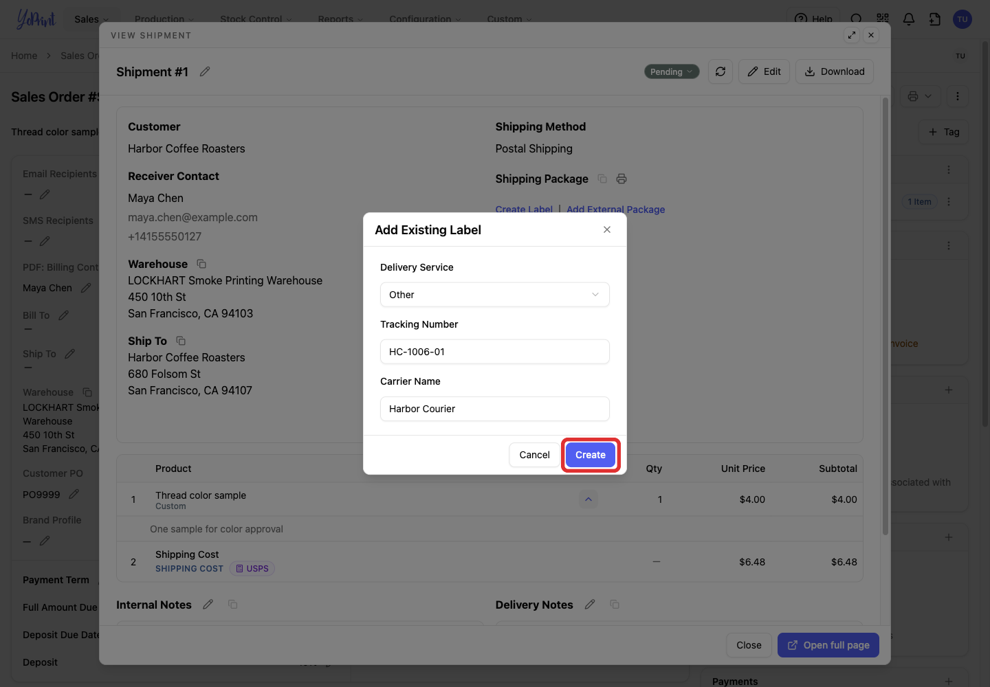 Create the external package record