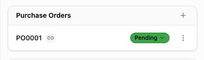 Find the purchasing records linked to this order on sales order SO0001