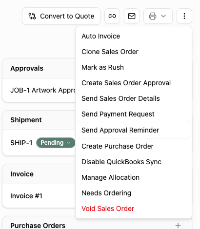 Find actions that apply to the whole order on sales order SO0001