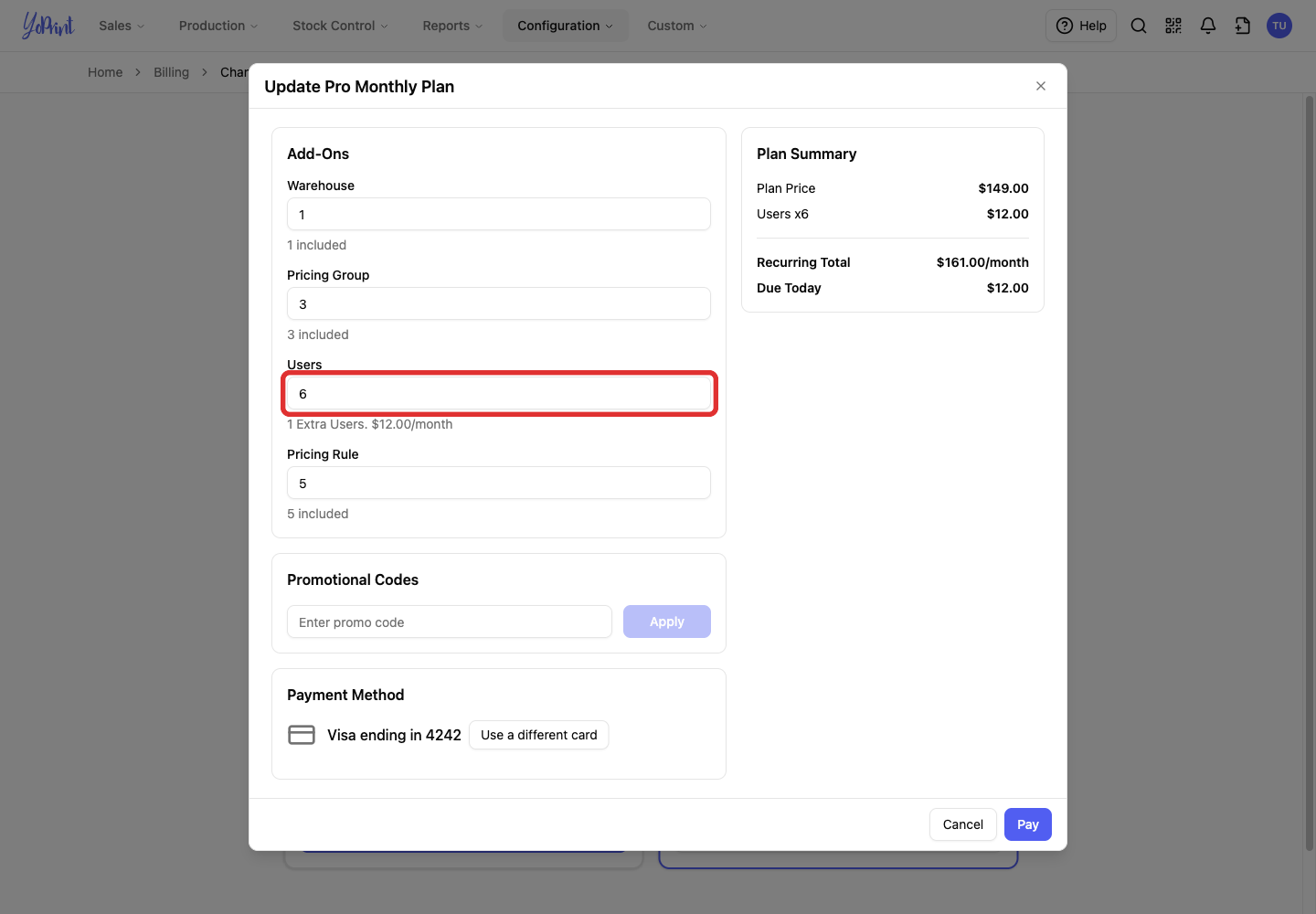 Adjust the total user count