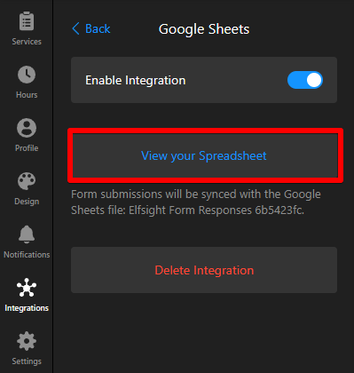 View Spreadsheet