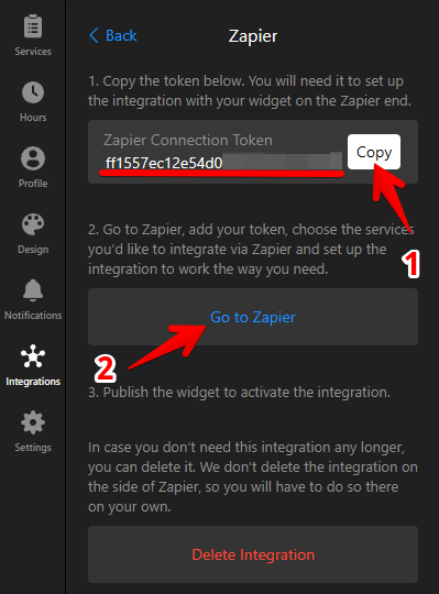 Zapier Connection Token