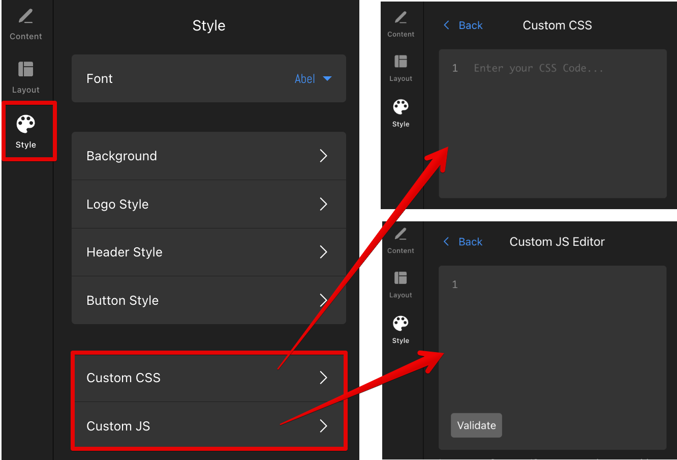 Custom CSS and JS screenshot