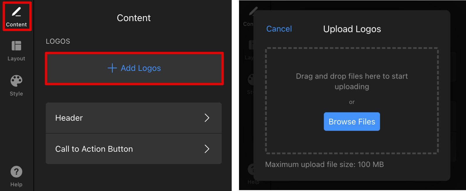 Upload Logos screenshot