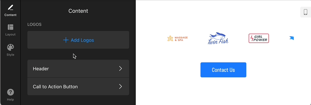 Header settings GIF