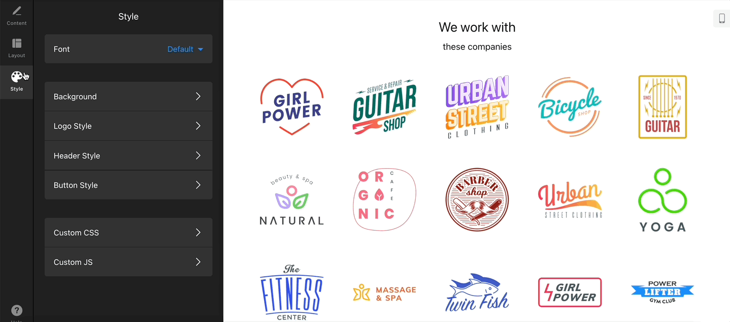 Font and background settings GIF