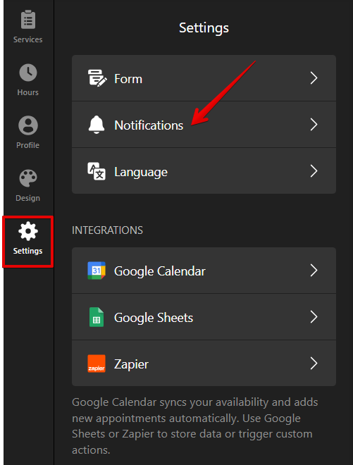 Settings Tab