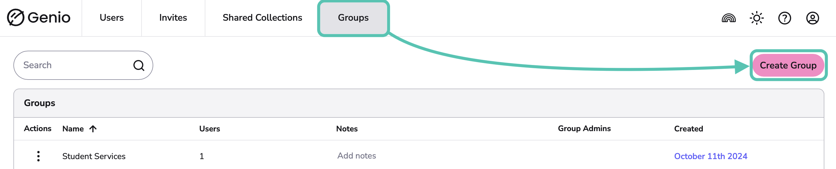 The Group Tab and the Create Group button