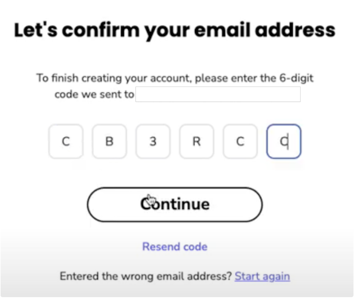 Image showing the Activation screen with a prompt to enter a 6 digit confirmation code