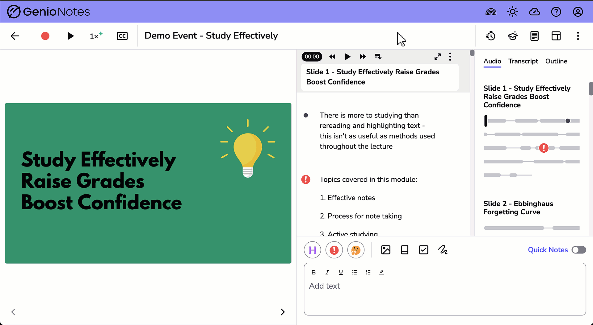 GIF showing posting text from slides.