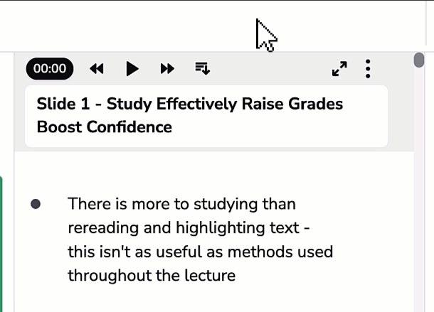 GIF showing a close up of posting text form slides.