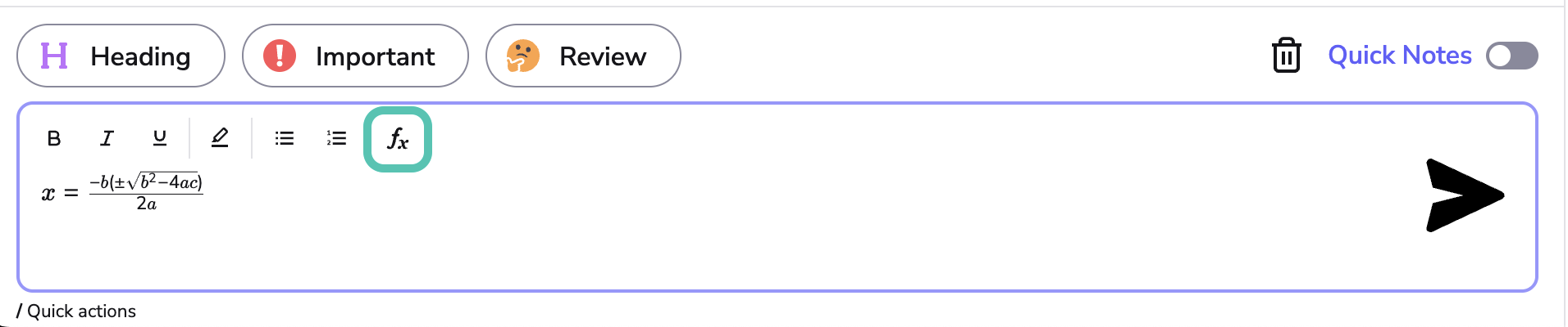 Image of a text box highlighting the formula icon which is fx.