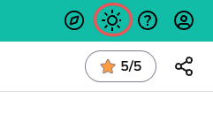image highlights the sun icon in the top right corner