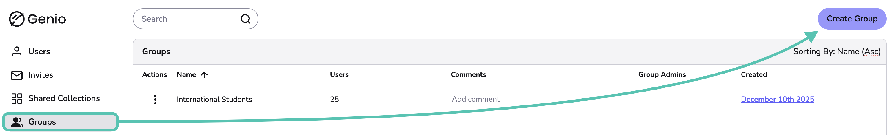 The Group Tab and the Create Group button
