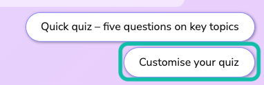Image showing the customise your quiz button