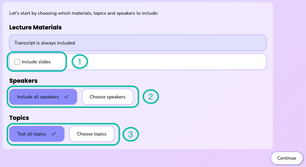 image highlights the customised quiz options