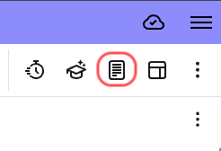 image highlights the reading view page icon