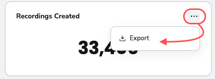 image shows the export menu option when the three dot icon is selected