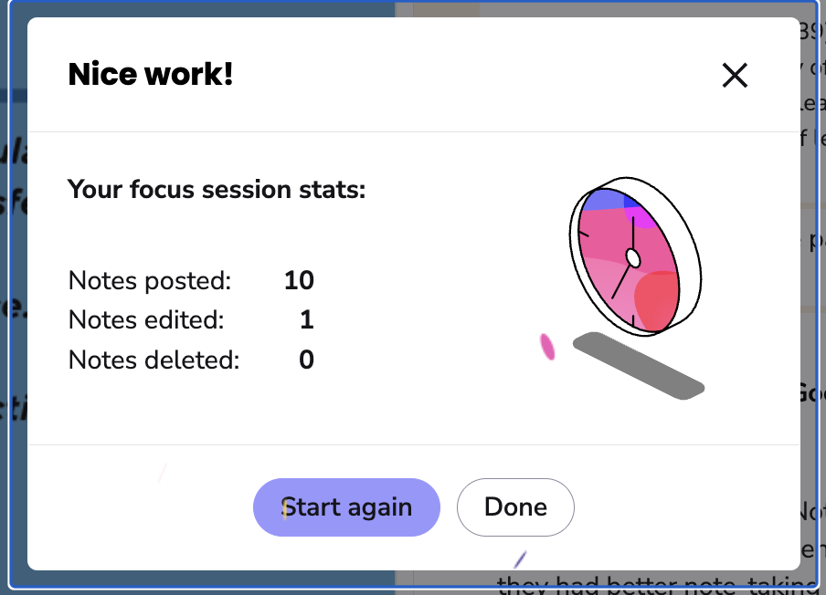 image showing timer completed
