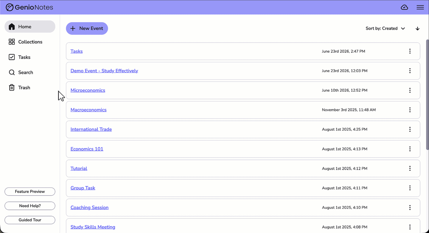 GIF showing marking a task as not complete