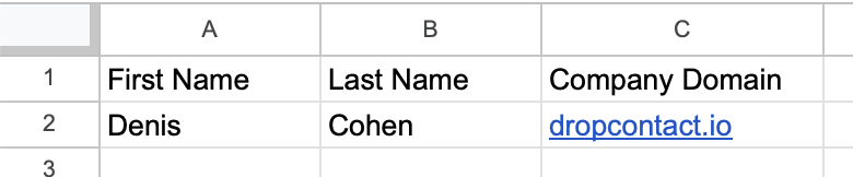 Company domain example