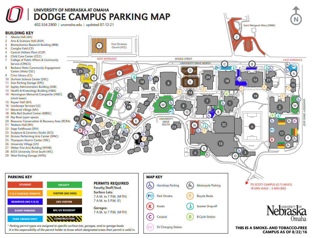 Dodge Campus Parking Map
