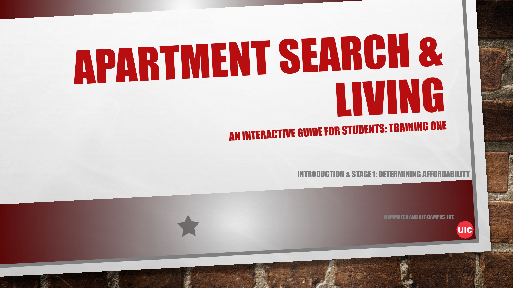 UIC apartment search & living guide training 1: determining affordability