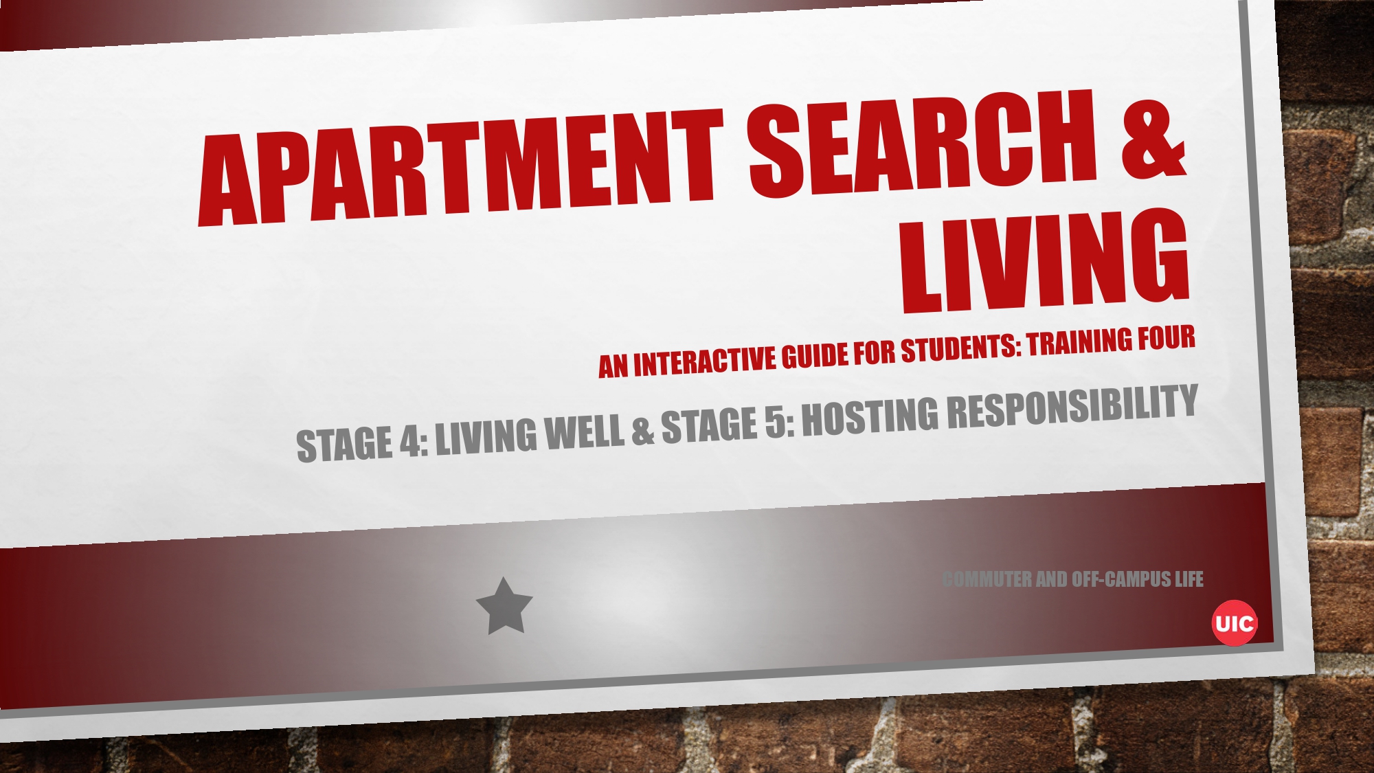 UIC apartment search & living guide training 4: living well and training 5: hosting responsibility