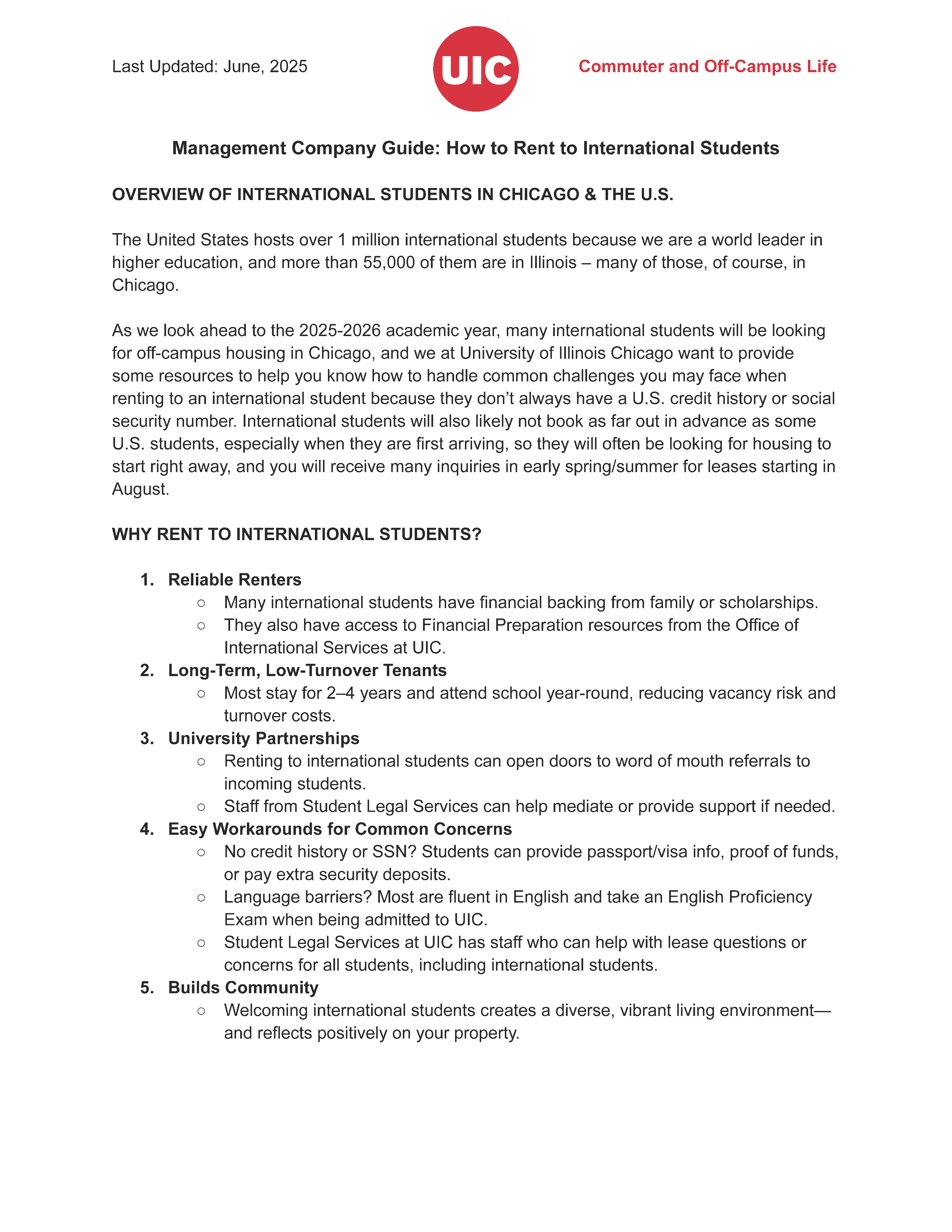 Page 1 of How to Rent to International Students