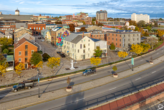 Aerial view of Downtown New Bedford.